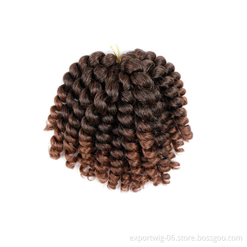 High Quality 8 Inch Wand Curl Crotchet Braids Synthetic Crochet Braids Curly Crochet Hair Extensions Ombre